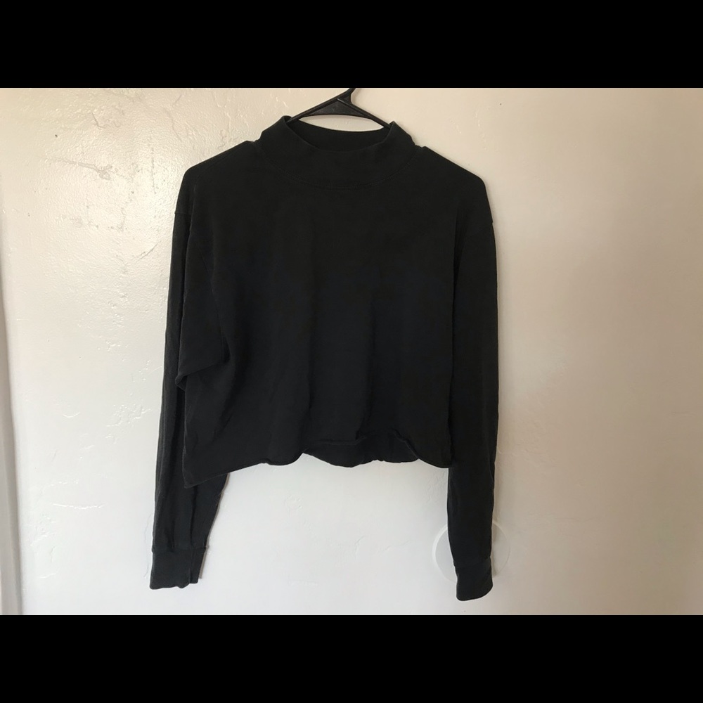 Long Sleeve Loose Cropped Turtleneck from Topshop